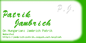 patrik jambrich business card